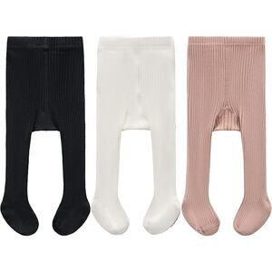 Baby Girls Tights 0-6M 3-Pack Cable Knit Cotton Leggings Infant Pantyhose